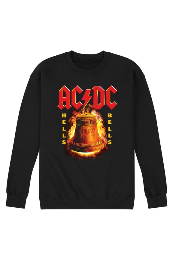 - Hells Bells Flames - Men's Crew Neck Fleece Pullover