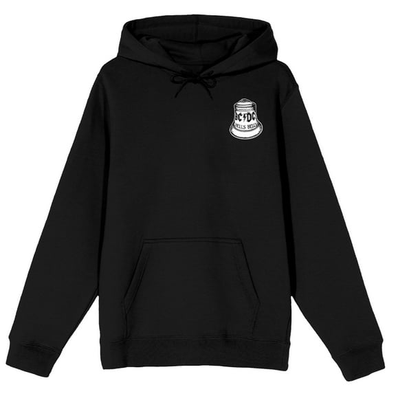 ACDC Hells Bells Logo Long Sleeve Black Adult Hooded Sweatshirt-Medium