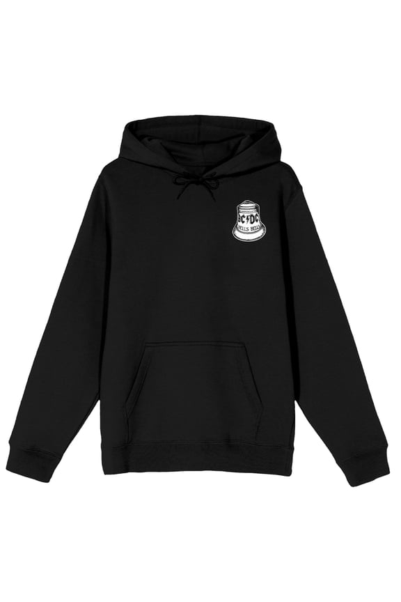 ACDC Hells Bells Logo Long Sleeve Black Adult Hooded Sweatshirt-XXL