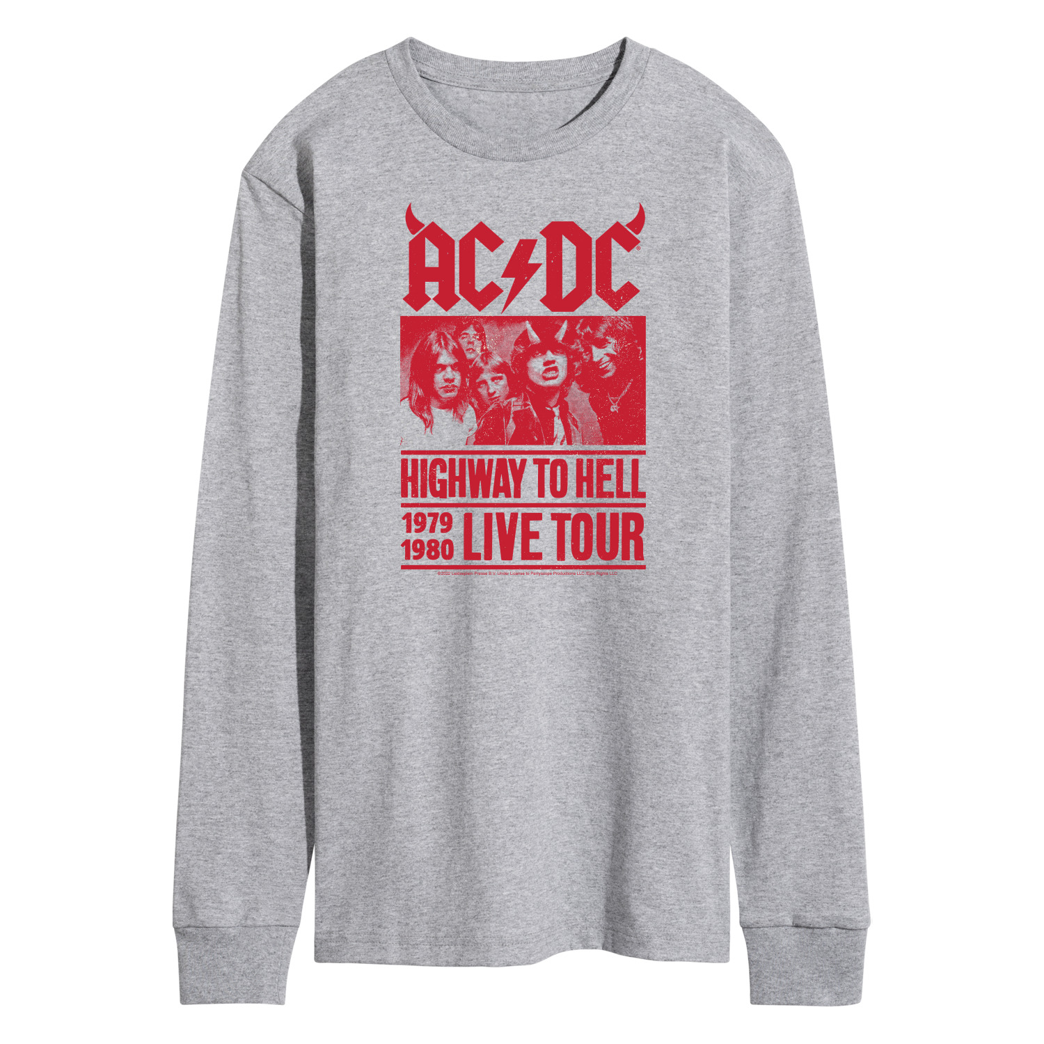 AC/DC Highway To Hell T-Shirt Manica Lunga Uomo - Vestibilità Classica, Design Originale Con Licenza