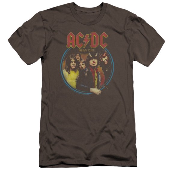ACDC Highway To Hell Premium Adult Slim Fit Short Sleeve T-Shirt - Adult Slim Fit T-Shirt / L / Gray