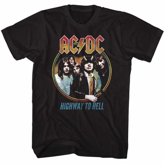 ACDC-HIGHWAY TO HELL TRICOLOR-BLACK ADULT S/S TSHIRT-S