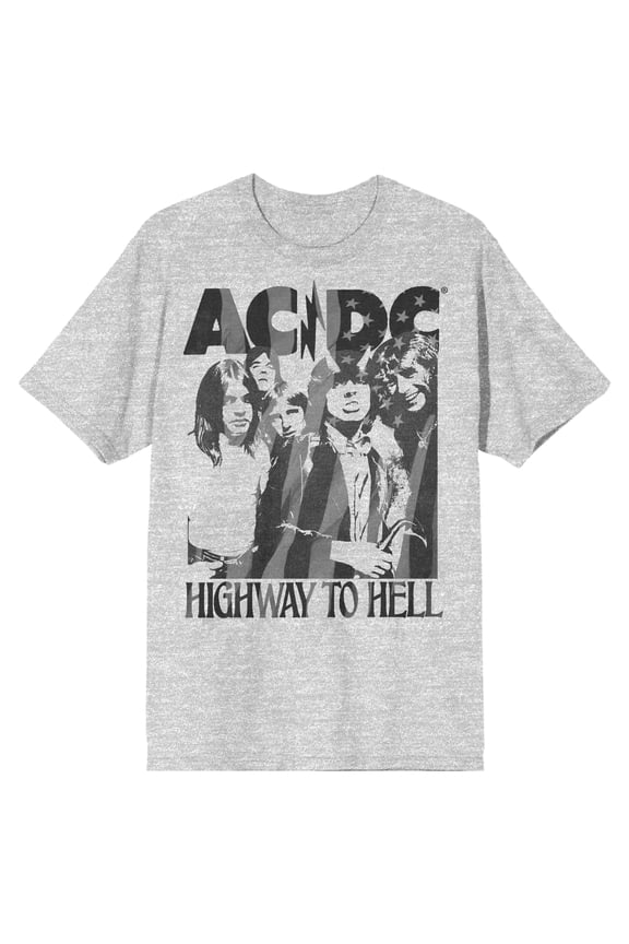 ACDC Highway to Hell Men's Athletic Heather T-shirt-XL