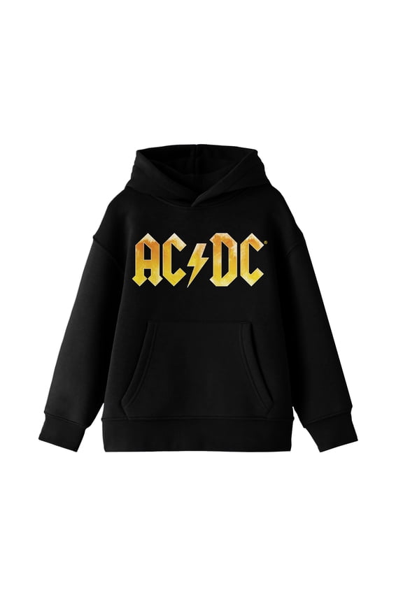 ACDC Logo Boy's Black Graphic Hoodie-XL