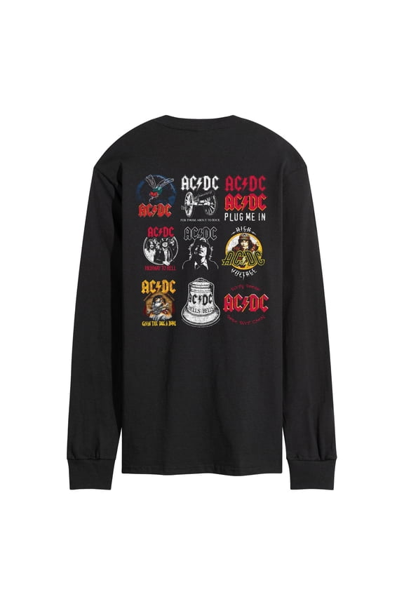 ACDC - Logo Grid - Men's Long Sleeve Graphic T-Shirt