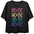 thumbnail image 1 of ACDC Logo Rainbow Gradation Women's Black Crop T-Shirt-Small, 1 of 3