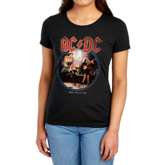ACDC Logo Tour Women's T Shirt, Black, 2X-Large