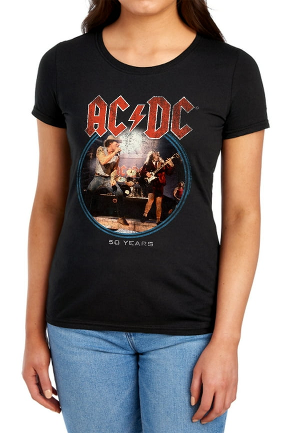 ACDC Logo Tour Women's T Shirt, Black, Small
