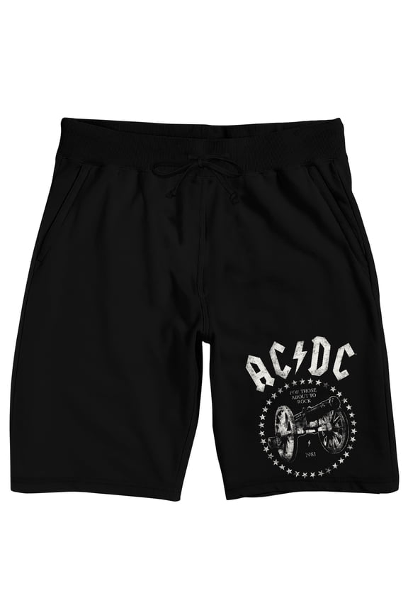 ACDC Logo on Black Adult Lounge Short-XS