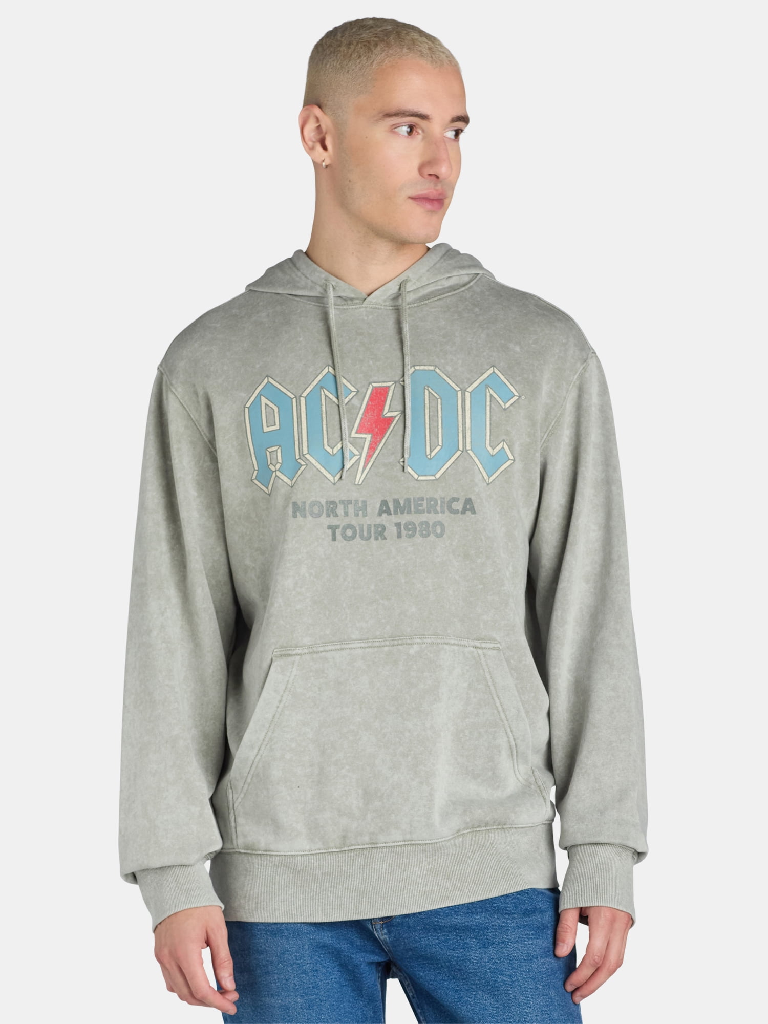 【oan】ACDC Dying Hoodie AC/DC Logo men's Tie Dye Hoodie - Rock Roll Comfort