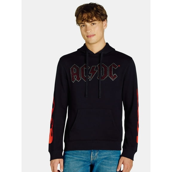 AC/DC Men's & Big Men's Graphic Rhinestone Hoodie Sweatshirt, Sizes S - 3XL