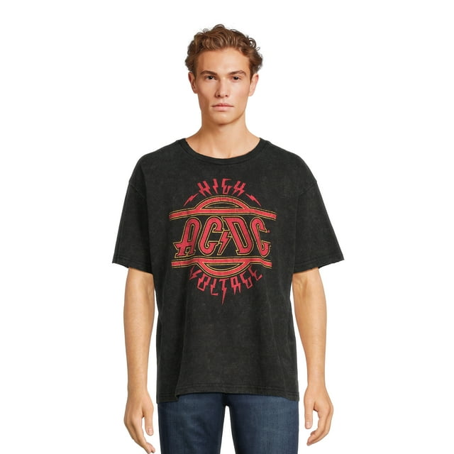 ACDC Men’s and Big Men’s Oversized Graphic Band Tee, Sizes XS-3XL