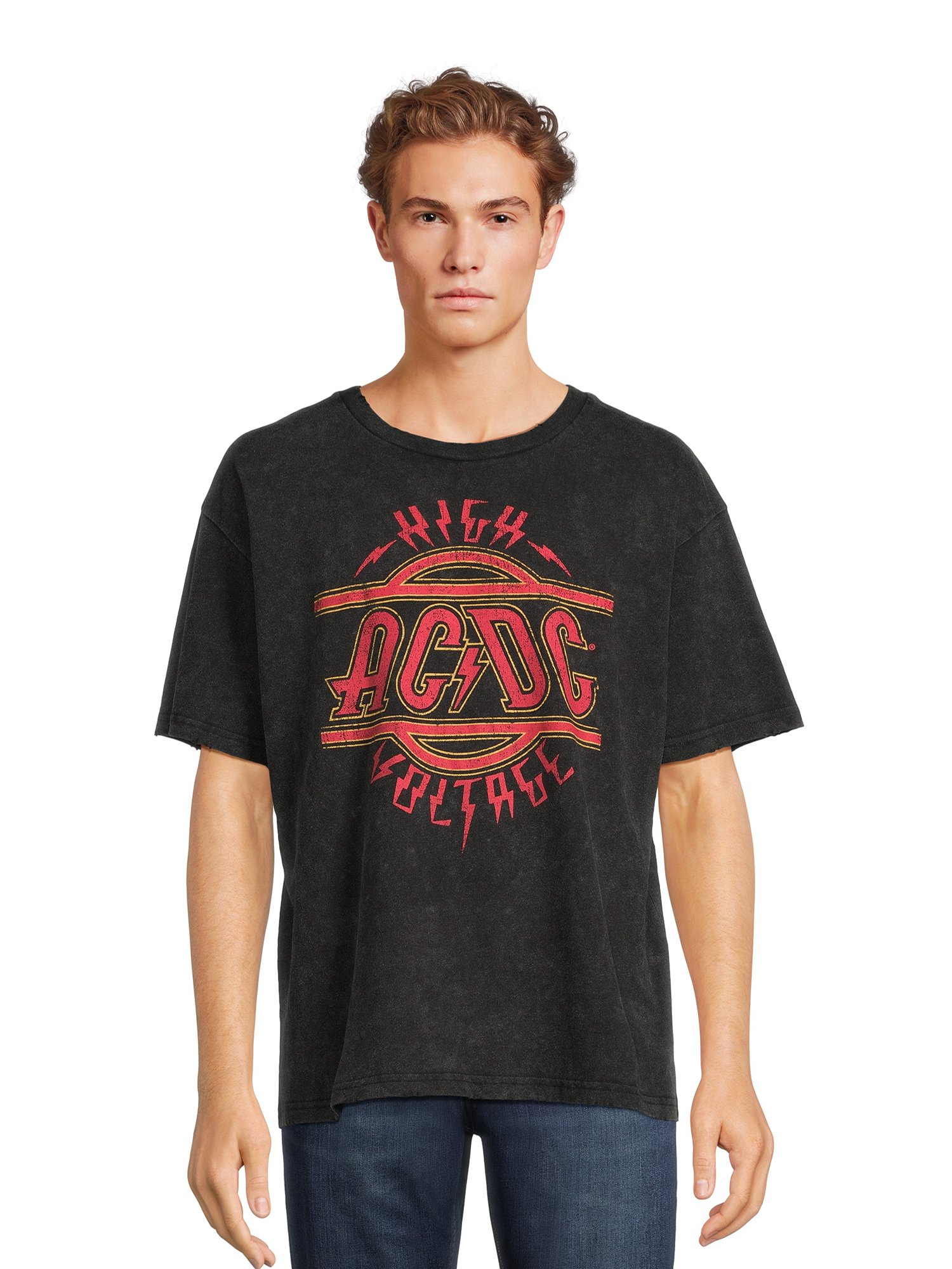 Acdc Mens and Big Mens Oversized Graphic Band Tee, Sizes Xs-3xl