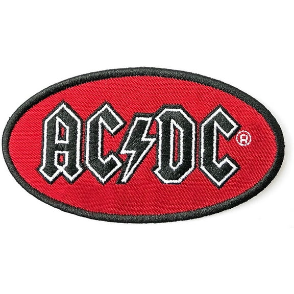 ACDC Oval Logo Patch Music Rock Band Embroidered Iron-On