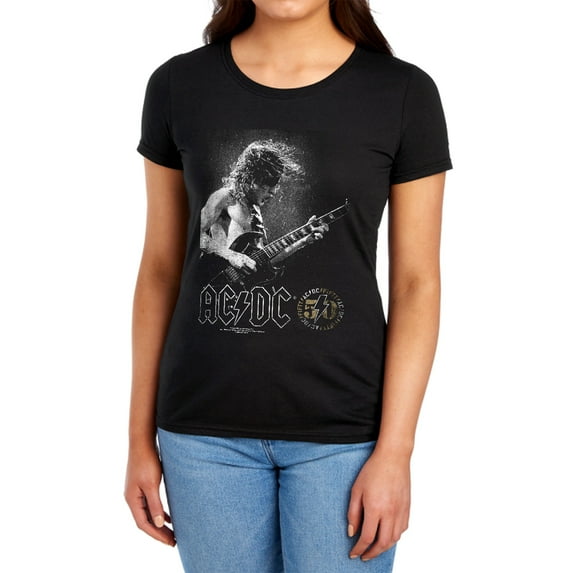 ACDC Photo Guitar Women's T Shirt, Black, Large