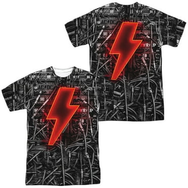 ACDC Pwr Up Cover Unisex Adult Sublimated Costume T Shirt (Front/Back), X-Large Multicolor
