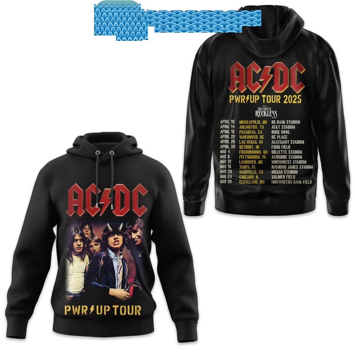 ACDC Pwr Up Tour 2025 The Schedule Hoodie TShirt