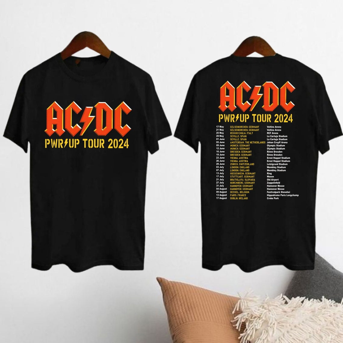 ACDC Pwr Up World Tour 2024 Shirt, Rock Band ACDC Tour 2024 Shirt, ACDC