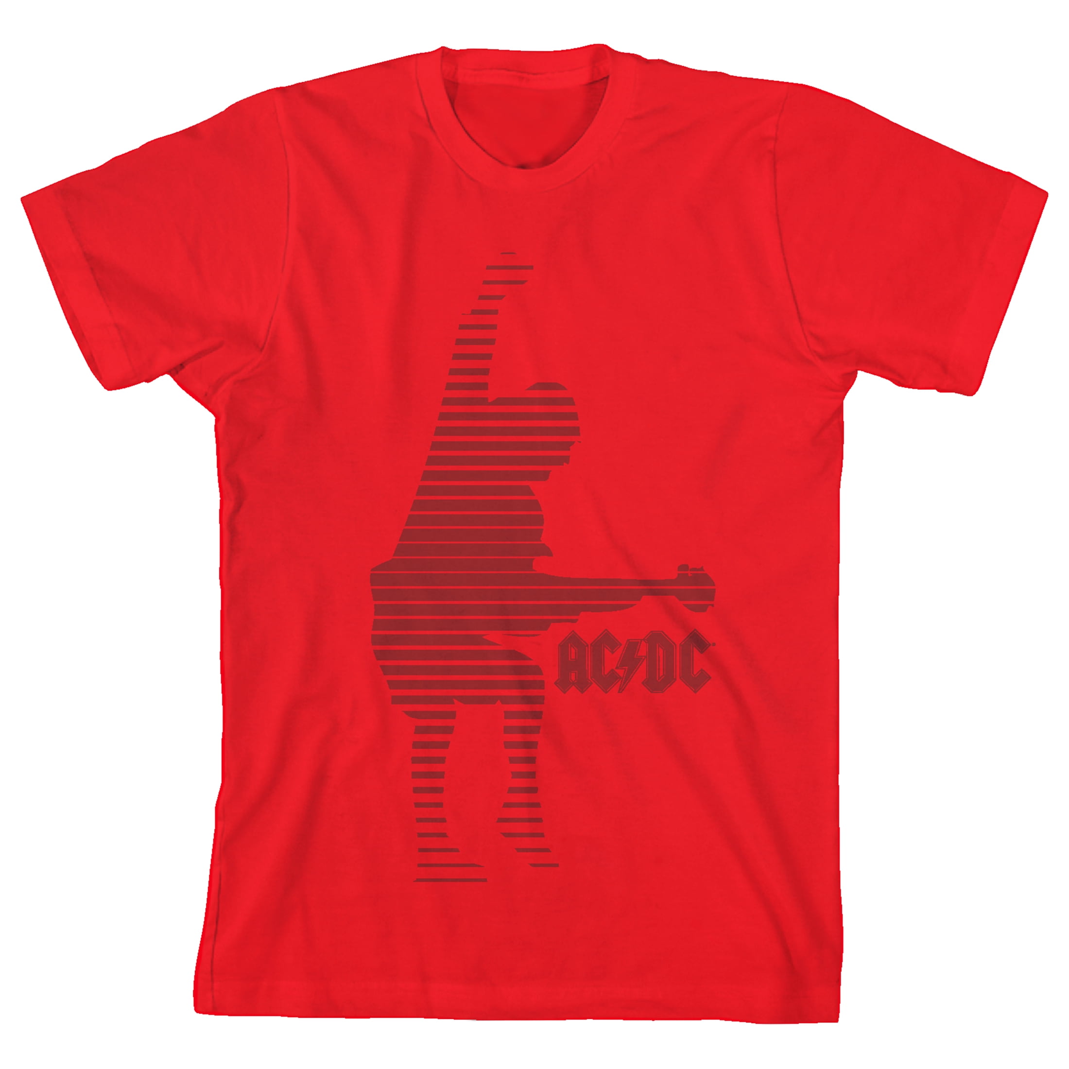 ACDC Red Angus Young Silhouette Youth Red Short Sleeve Crew Neck