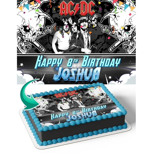 ACDC Rock Band Edible Image Cake Topper Personalized Birthday Sheet ...