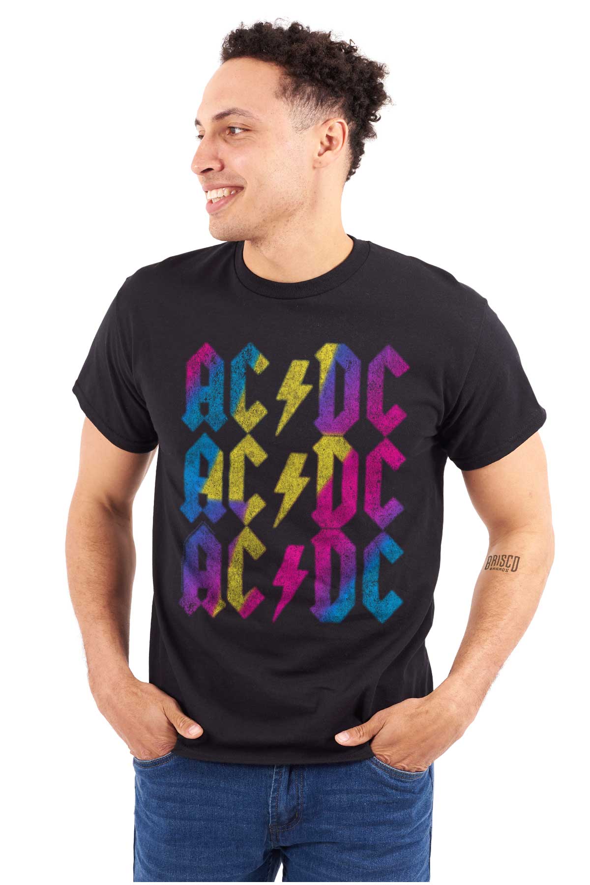 ACDC Rock Metal Band Rainbow Logo Men's Graphic T Shirt Tees Brisco