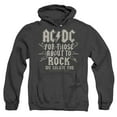 thumbnail image 1 of ACDC Salute Unisex Adult Pull-Over Heather Hoodie, Black, X-Large, 1 of 1