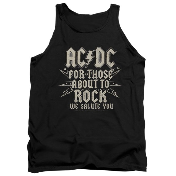 ACDC Salute Unisex Adult Tank Top, Black, Large
