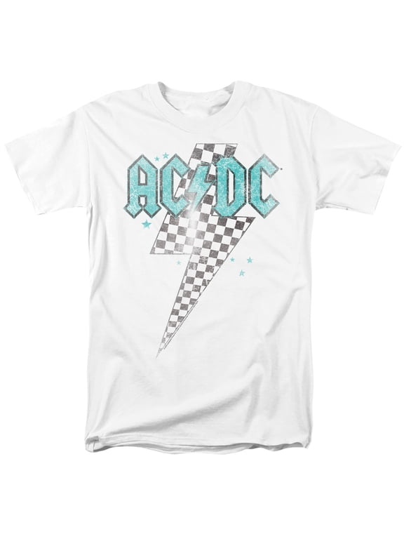 ACDC Skewed Checkerboard Bolt Unisex Adult T Shirt For Men And Women