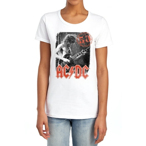 ACDC Stamp Poster Women's T Shirt, White, Medium