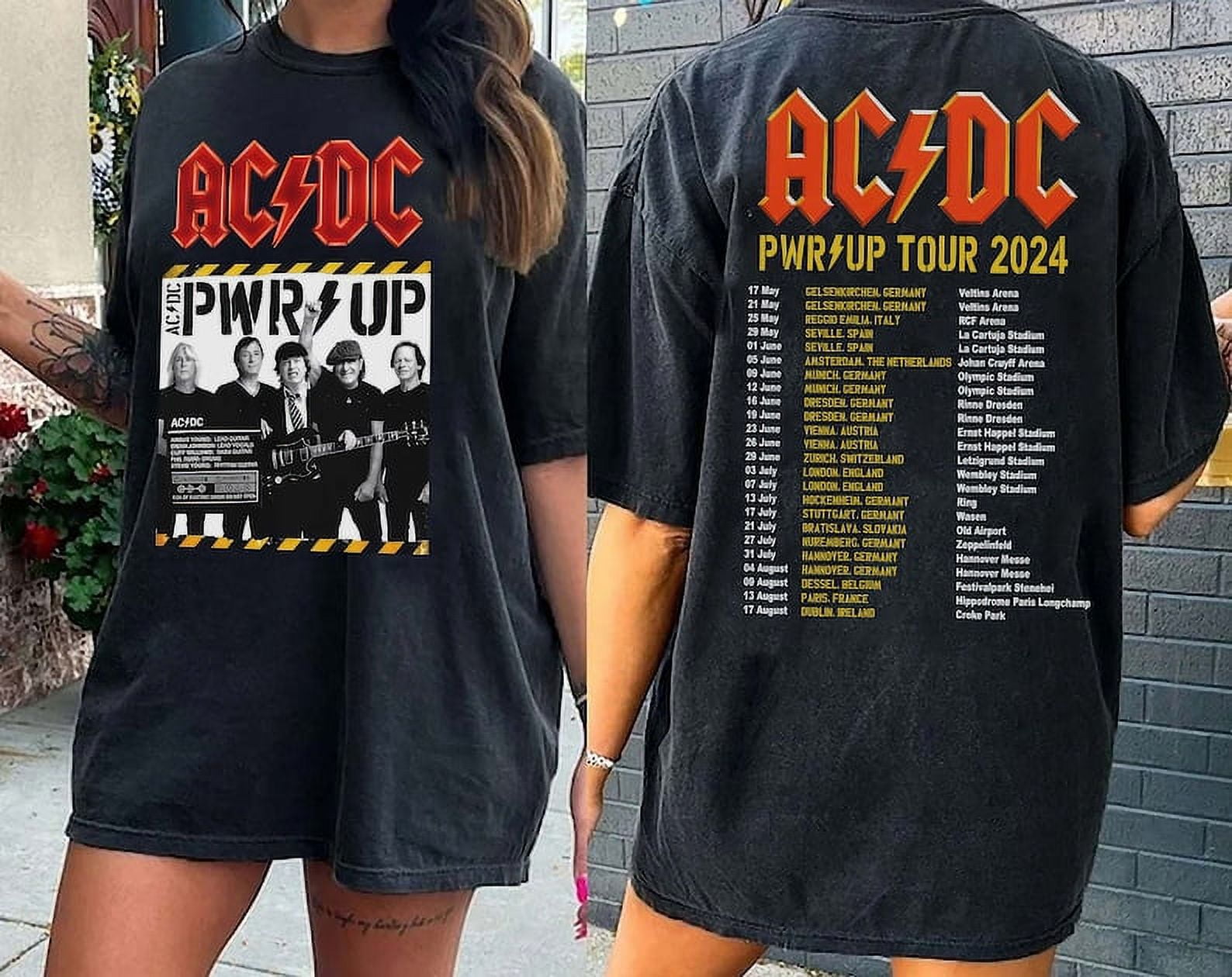 ACDC TSHIRT, Rock and roll band music tSHIRT, Rock Band AC DC Tour 2024, Acdc Band 90s Vinatge