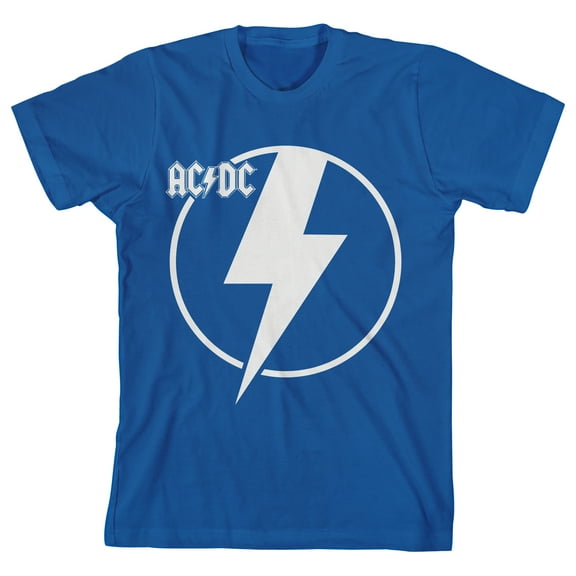ACDC Thunderbolt Icon Crew Neck Short Sleeve Royal Blue Boy's T-shirt
-Small