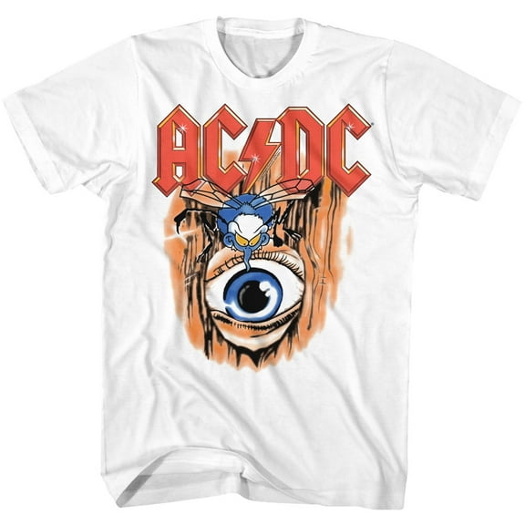 ACDC Fly on the Wall Album Men's T Shirt (White, AdultS)