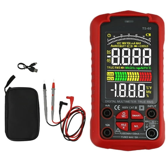 ACDC Voltmeter Digital Multimeter USB Rechargeable with Color Screen Display