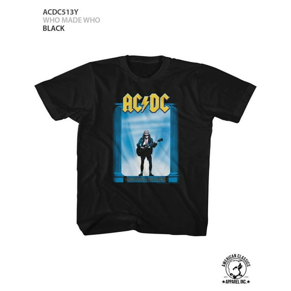ACDC WHO MADE WHO XS Cotton T-shirt Black Child Boy's Girl's Short Sleeve T-shirt