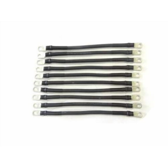 ACDC WIRE AND SUPPLY 10 Sets 4 Awg HD Golf Cart Battery Cable 10-10" Black E-Z-GO Jumper Cables U.S.A
