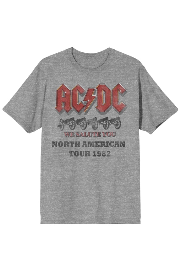 ACDC We Salute You North American Tour 1982 Men's Athletic Heather T-shirt-XL