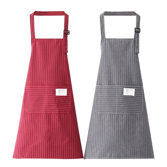 ACDNAC 2 Pack Aprons for Women with Pockets,Kitchen Aprons for Women,Waitress Apron for Cooking,Baking,Gardening,Gift for Mom,Wife,Sister,Grandma,Red&Black