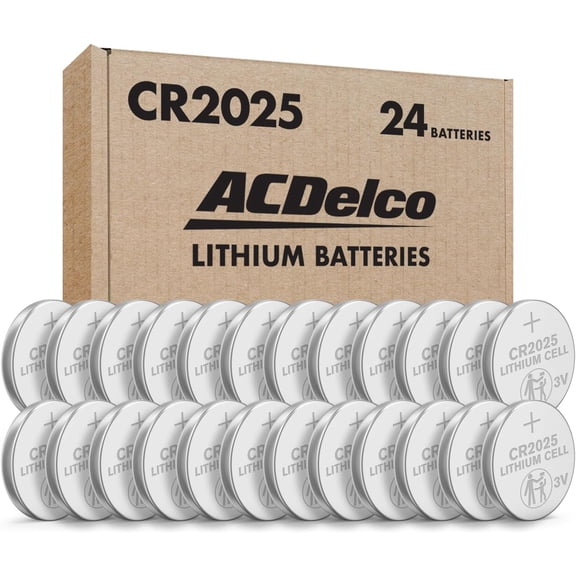 ACDelco 24-Count CR2025 Batteries, Lithium 3V Coin Cell Button Battery Pack for Watch and Small Electronics, 5 Year Shelf Life