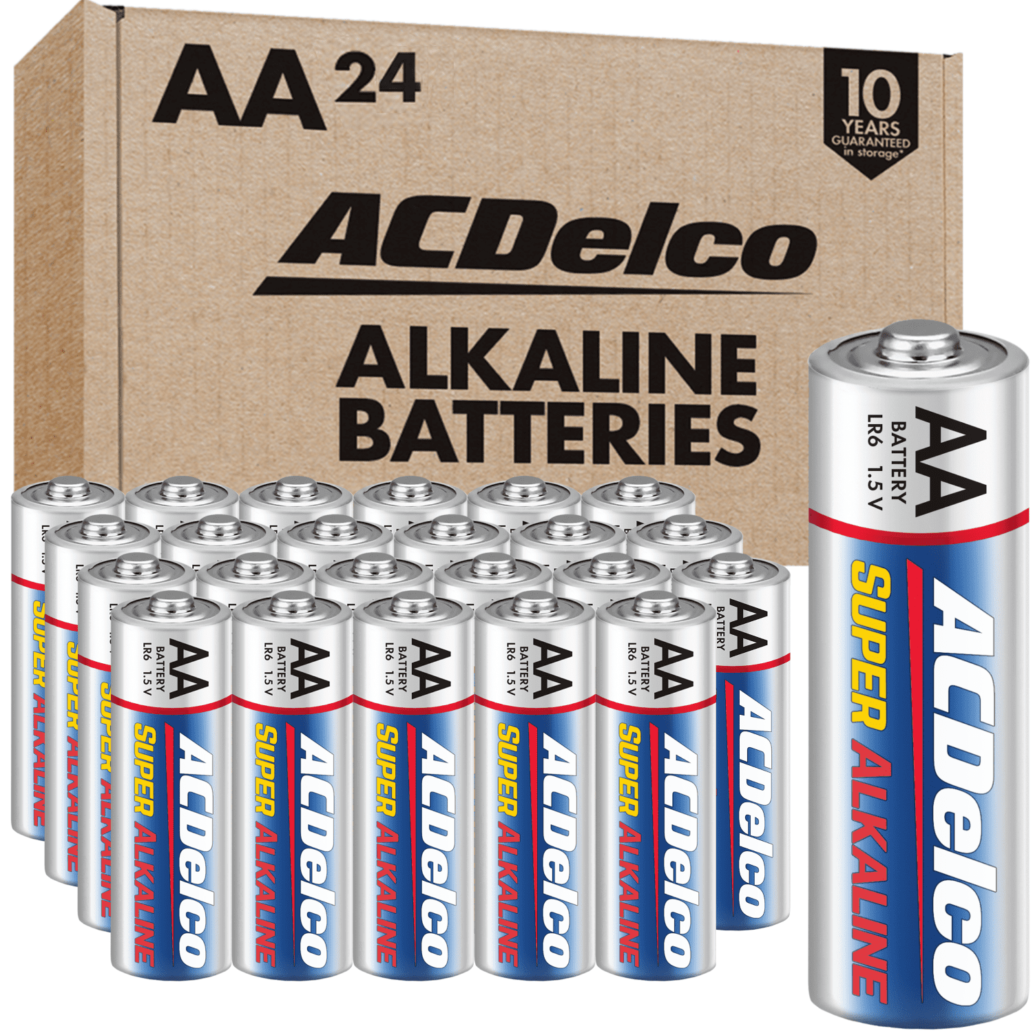 ACDelco AA Super Alkaline Batteries, 1.5 Volts, 24-Count