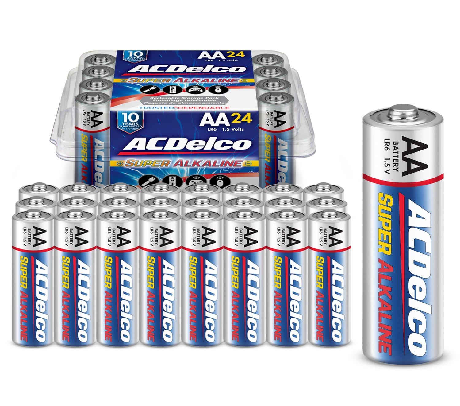 ACDelco AA Super Alkaline Batteries, 1.5 Volts, 24Count