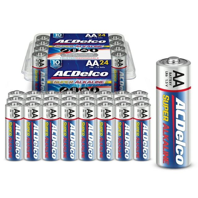 ACDelco AA Super Alkaline Batteries, 1.5 Volts, 24Count