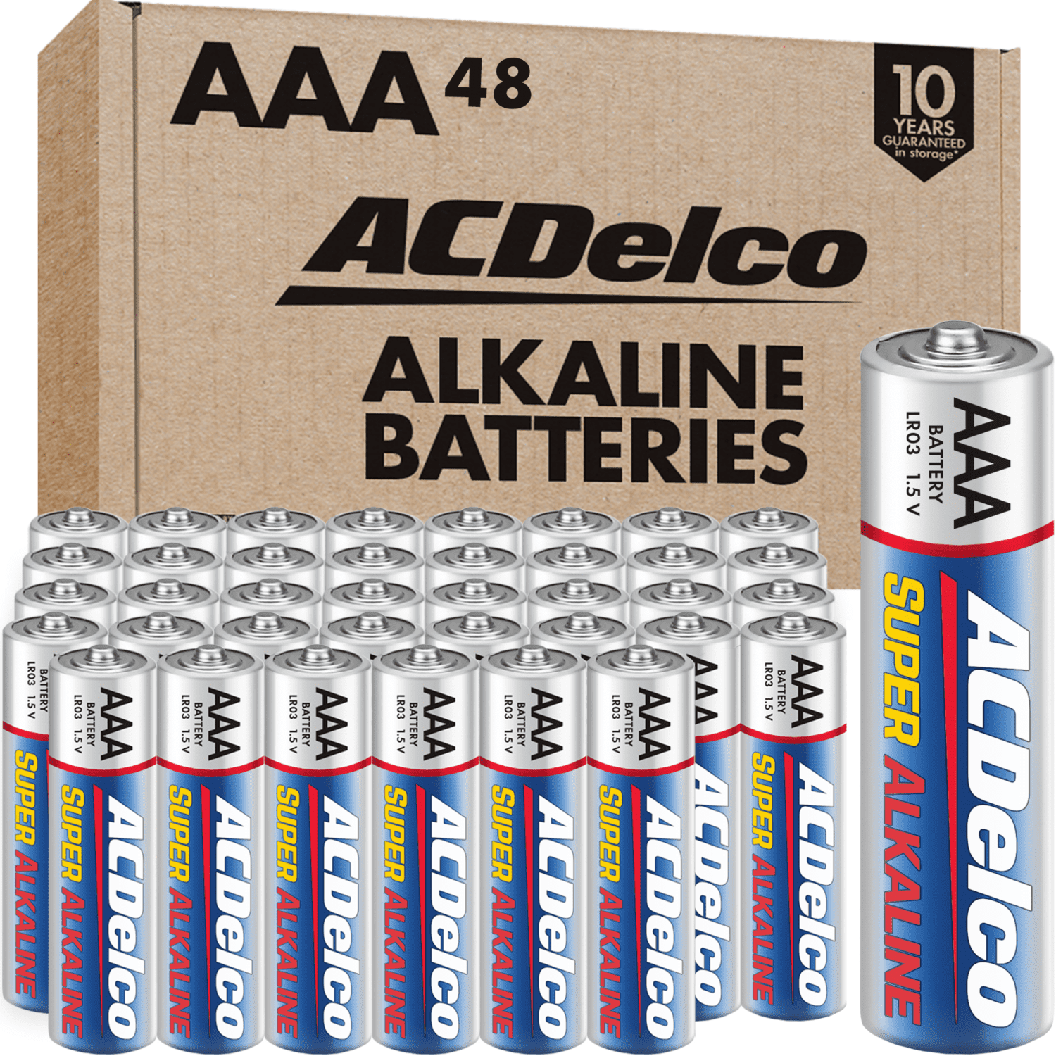 ACDelco AAA LR03 1.5V Super Alkaline Batteries, 48 count