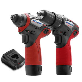 ACDelco ARI12105-K5 G12 Series 12V Cordless Li-ion 3/8" 2-Speed Drill Driver & 1/4" Impact Driver Combo Tool Kit with 2 Batteries