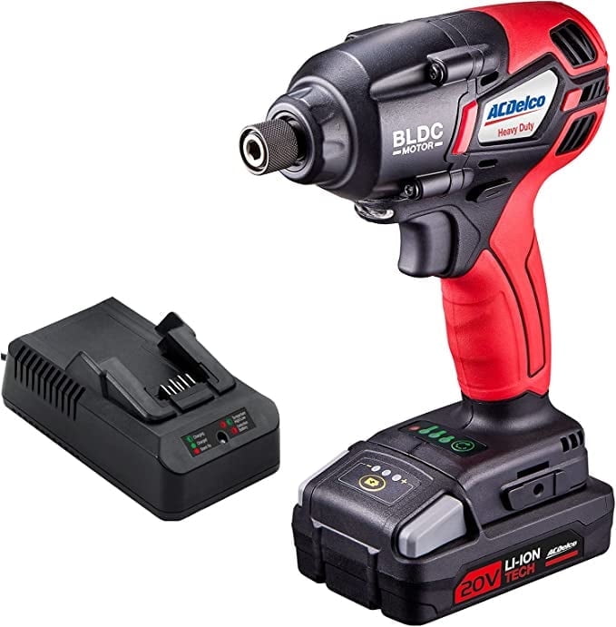 ACDelco, ARI20173-PM P20 Series 20V Cordless Li-ion 1/4 162 ft-lbs. Heavy Duty Brushless Impact Driver Tool Kit