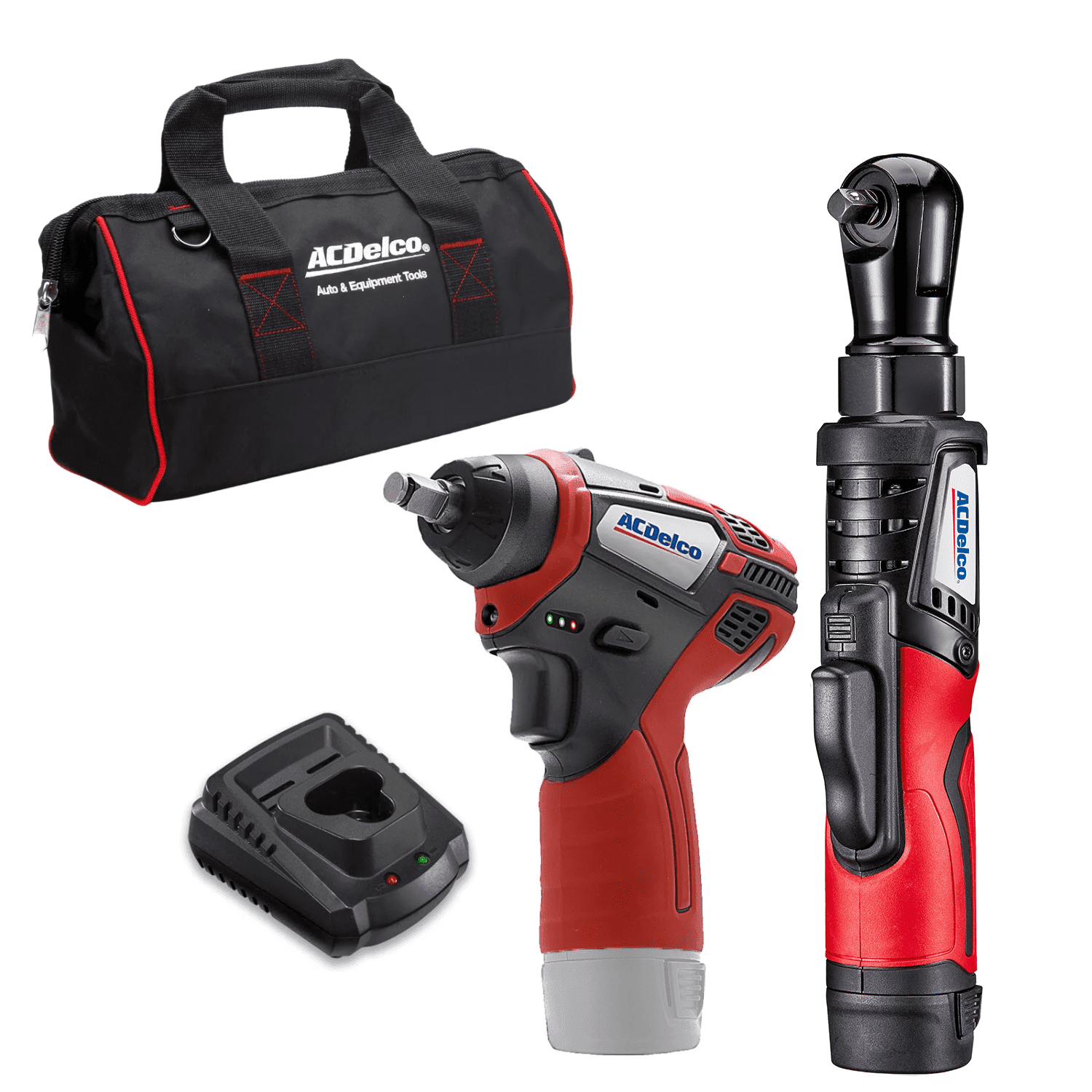 ACDelco ARW12103-K1 G12 Series 12V Cordless Li-ion 3/8" Brushless Rachet Wrench & Impact Wrench Combo Tool Kit with 1 Batteries