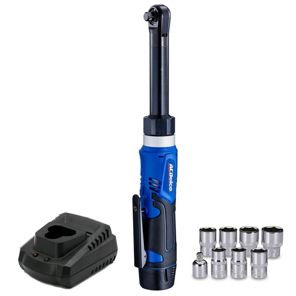 ACDelco ARW1218-3P G12 Series 12V Li-ion Cordless 3/8 40 ft-lbs. Extended Ratchet Wrench Tool Kit,