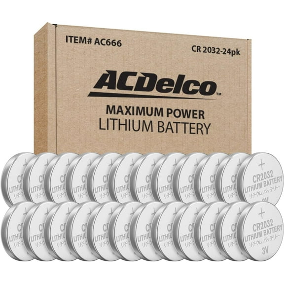ACDelco CR2032 3 Volt Lithium Button Cell Batteries, 24-Count