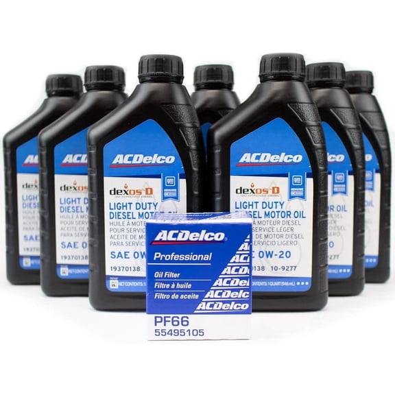 AC Delco Engine Oil and Oil Filter Change Kit LM2 DexosD 0w-20 for 3.0L Duramax Diesel