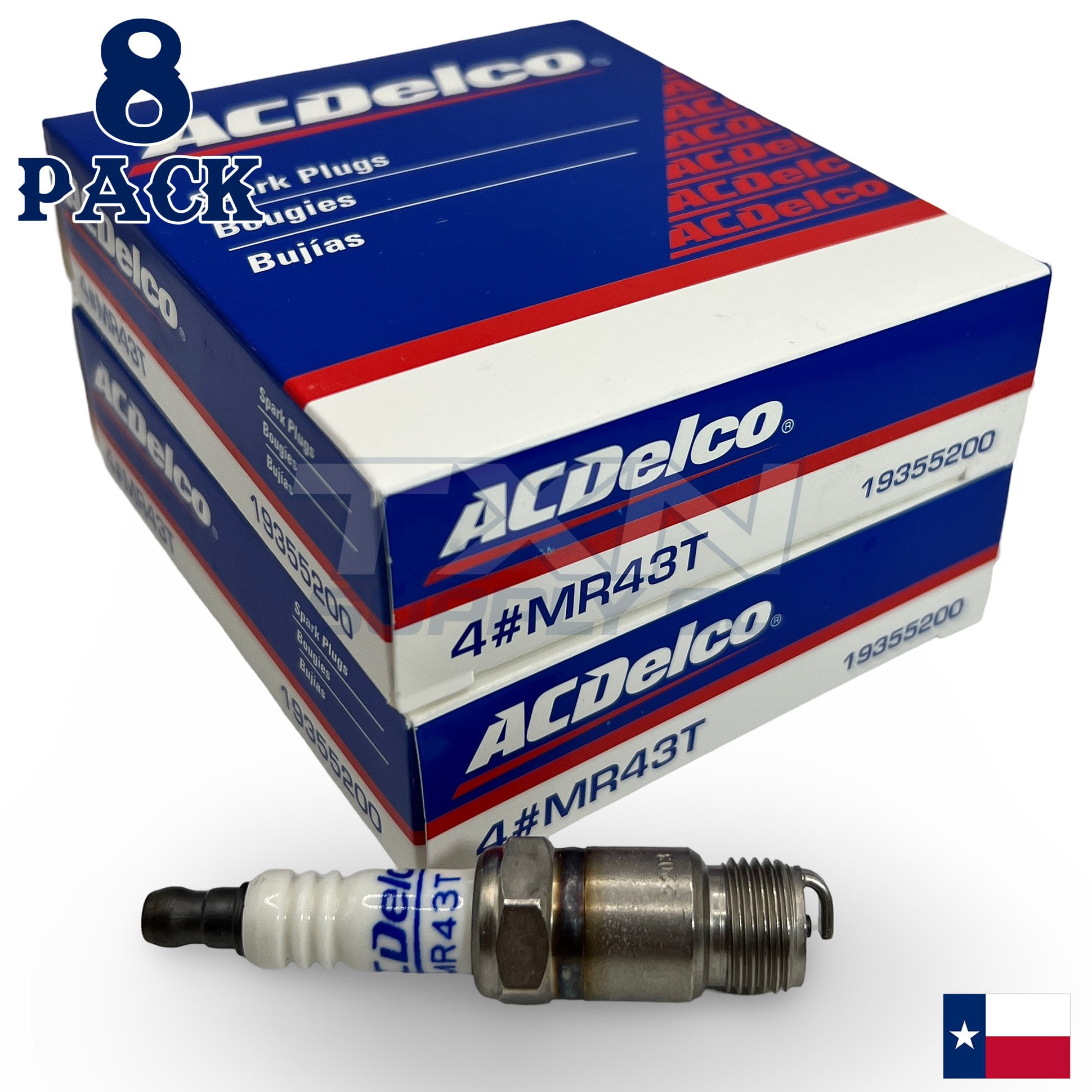 ACDelco MR43T Copper Spark Plug 8Pack For Mercruiser 305 350 454 5.0L 5.7L 7.4L Boat