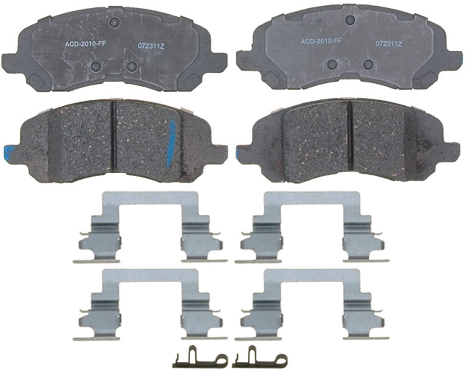 ACDelco Silver 14D1285CH Ceramic Front Disc Brake Pad Set with Hardware Fits select: 2009-2017 JEEP PATRIOT, 2011-2014 CHRYSLER 200